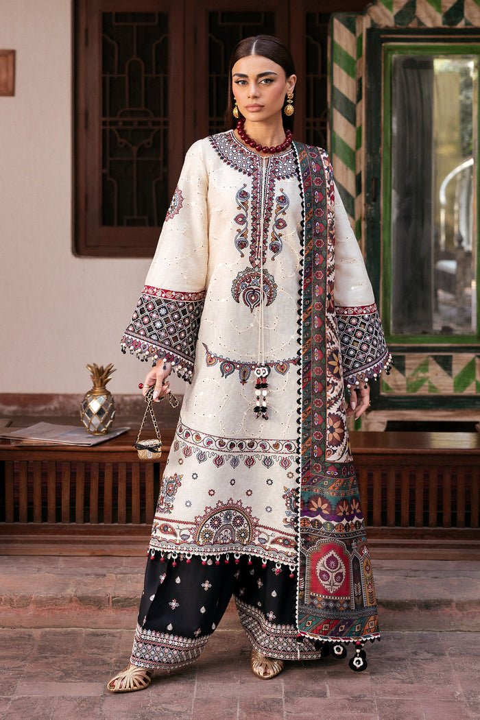 3 piece unstitched fully embroidered lawn fabric