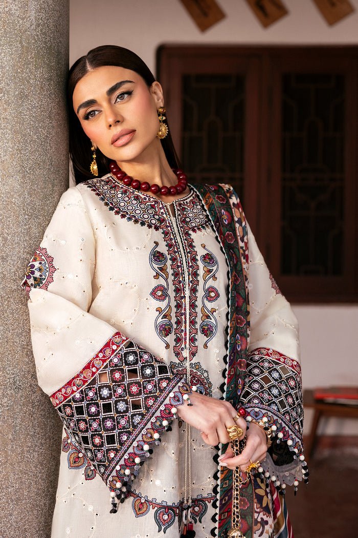 3 piece unstitched fully embroidered lawn fabric