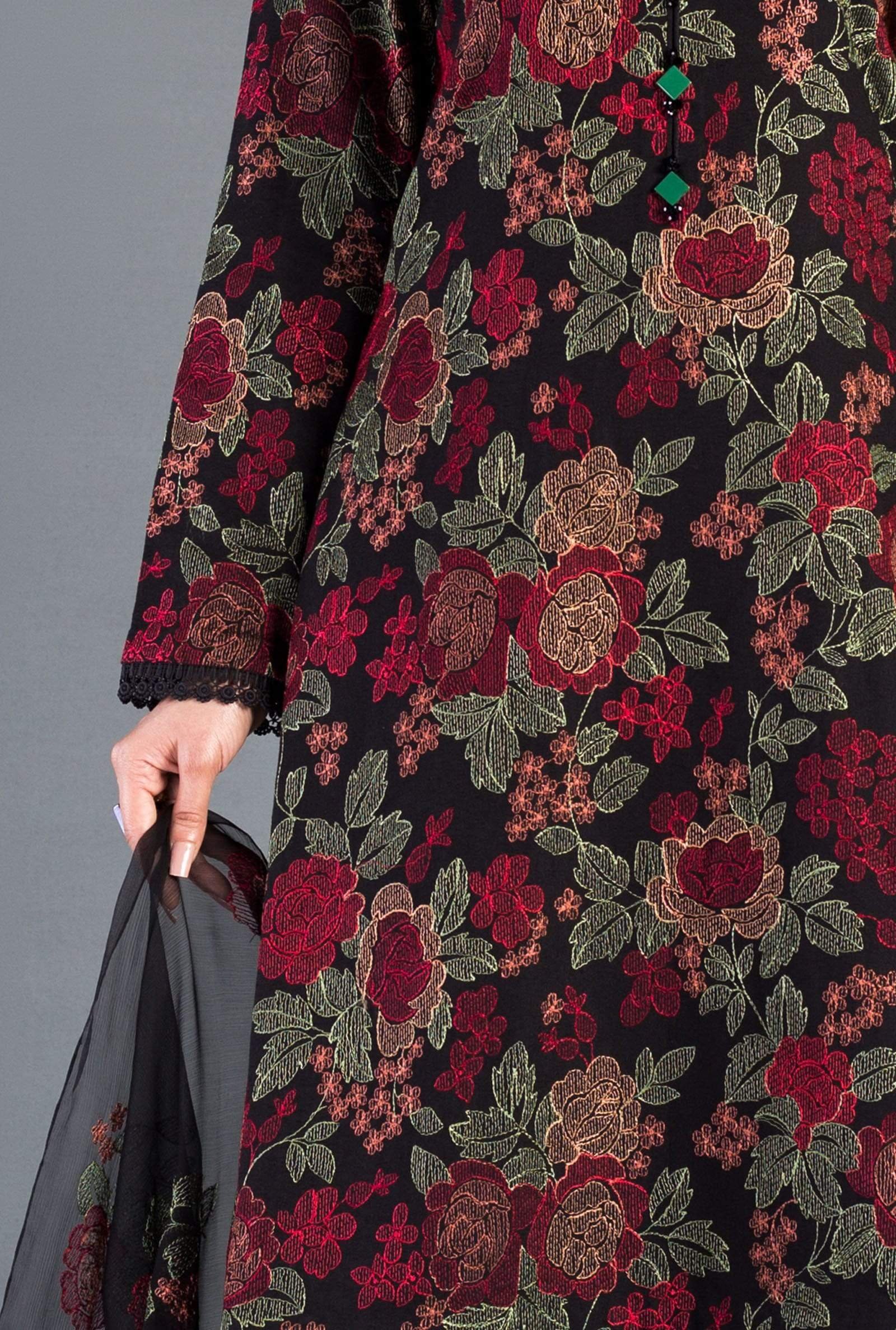 3 piece unstitched fully embroided lawn fabric br 345