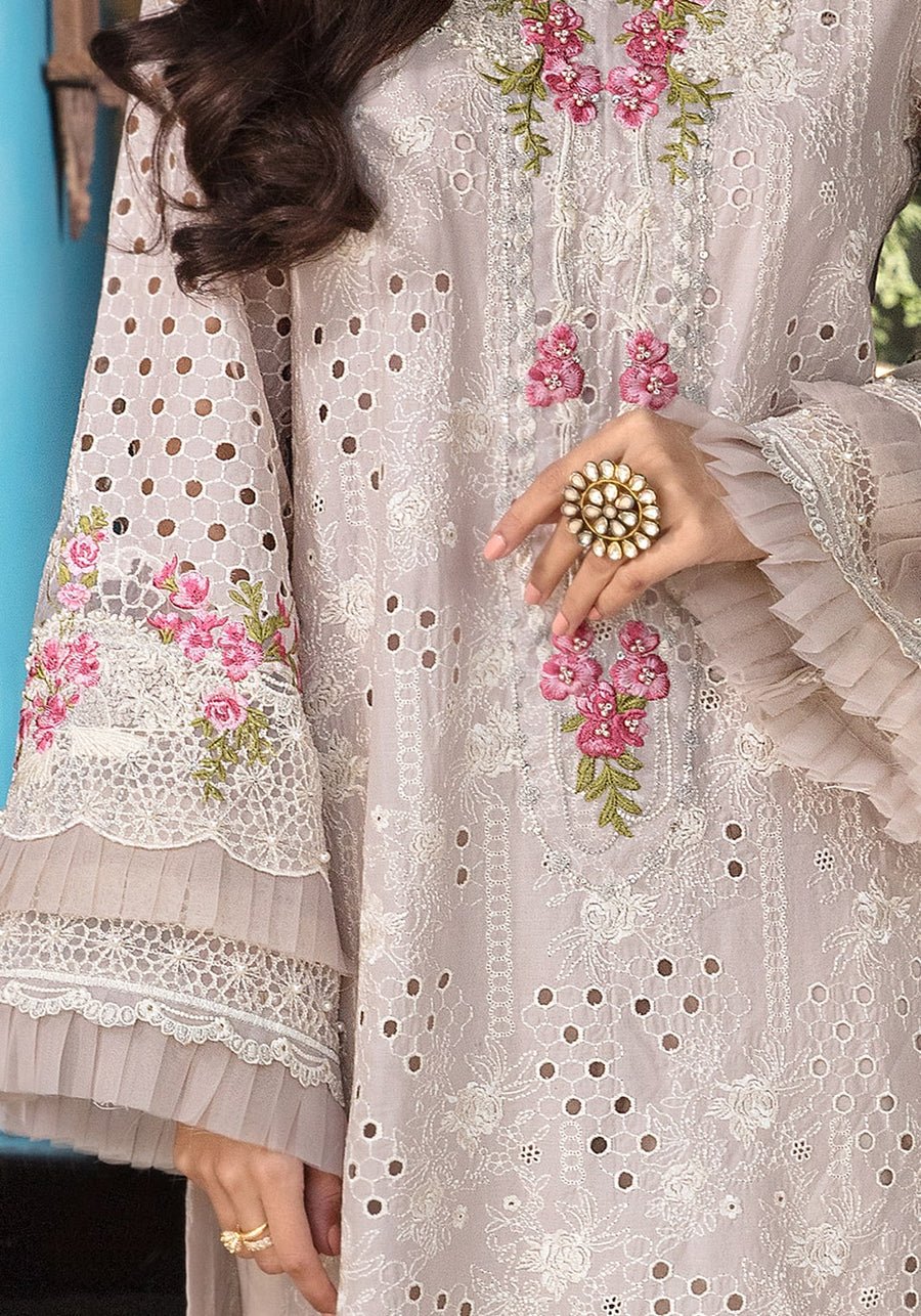 3 piece unstitched lawn chicken kari embroidery suit el 295