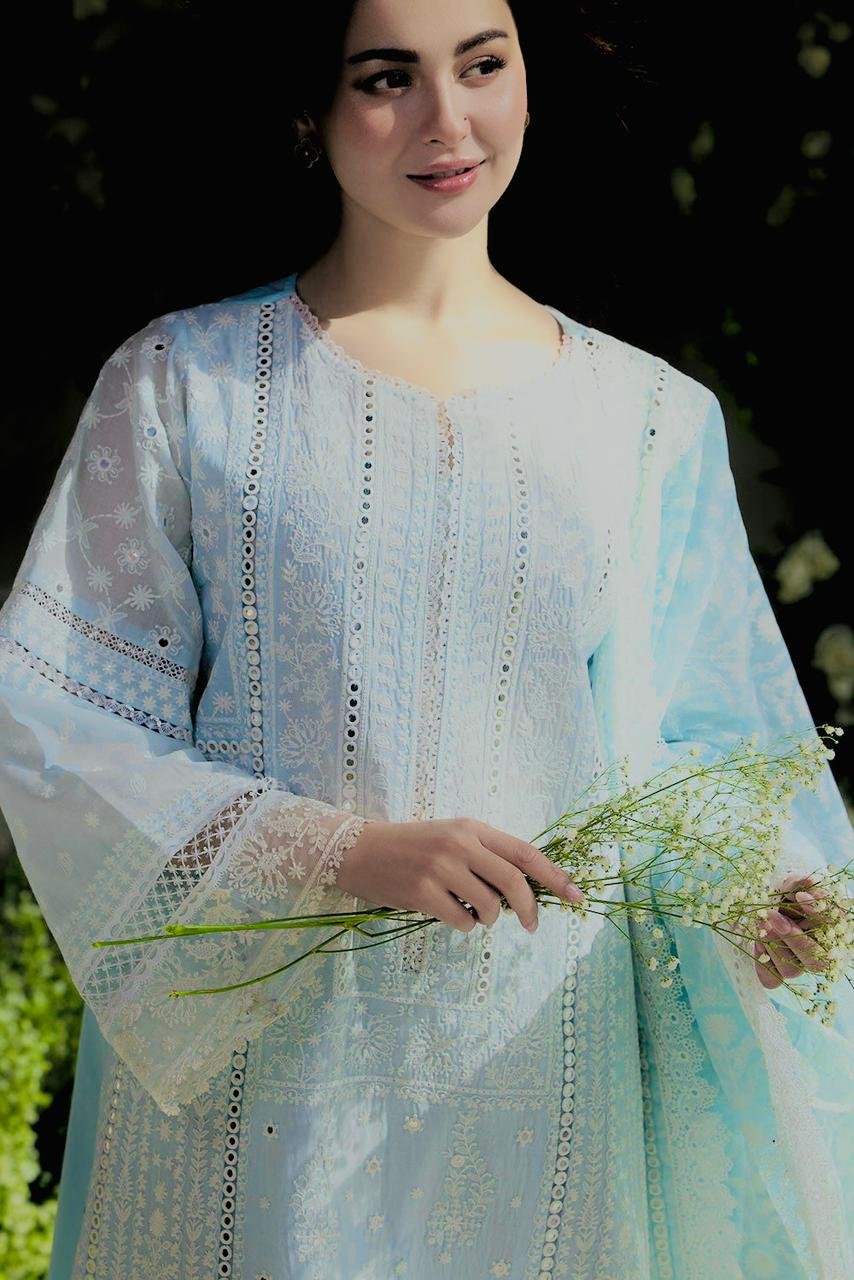 qalamkar 3pc embroiderd summer casual collection