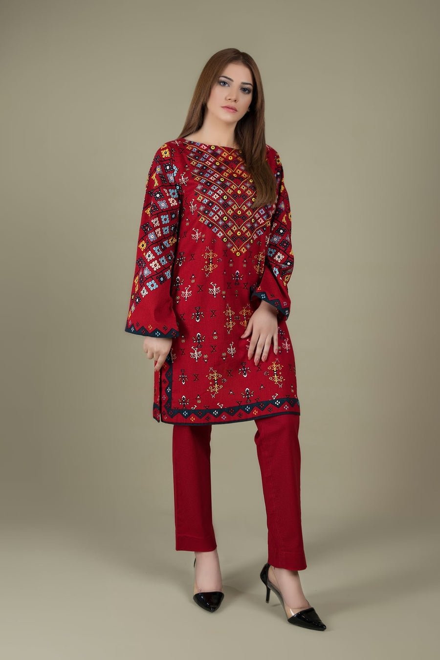 2 piece fully embroided lawn suit ks 765