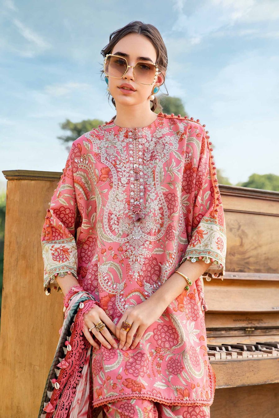 Summer Collection 3 piece unstitched digital printed lawn fabric