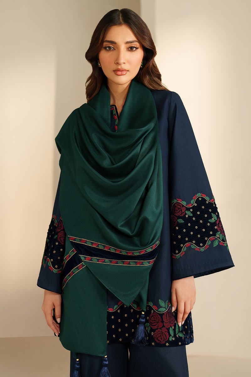 Winter Collection 3 piece unstitched fully embroidered dhanak fabric sp 155