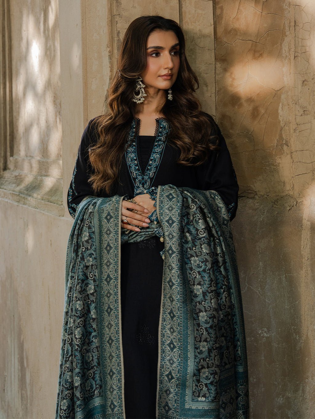 Winter Collection 3 piece unstitched fully embroidered dhanak fabric iz 160