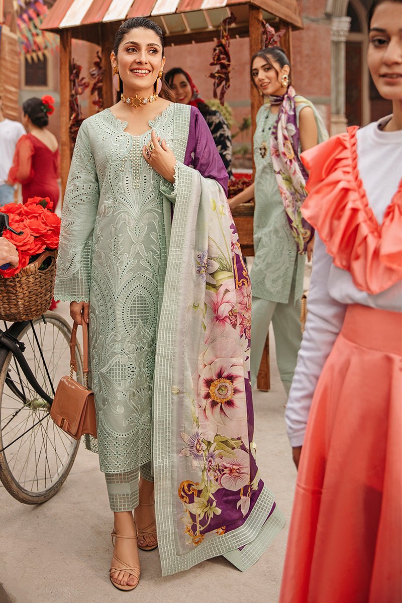 lawn unstitched 3 pc chicken kari embroidered suit ms 42