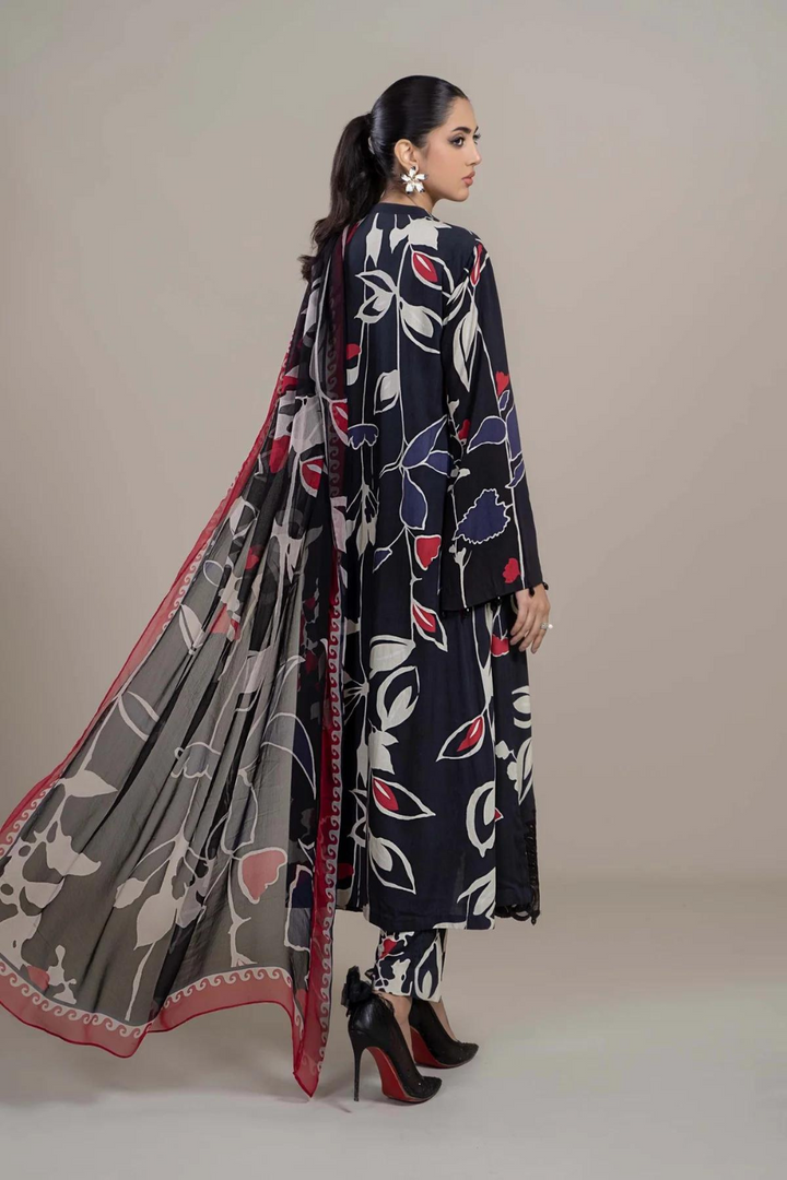 3 piece unstitched digital printed lawn fabric