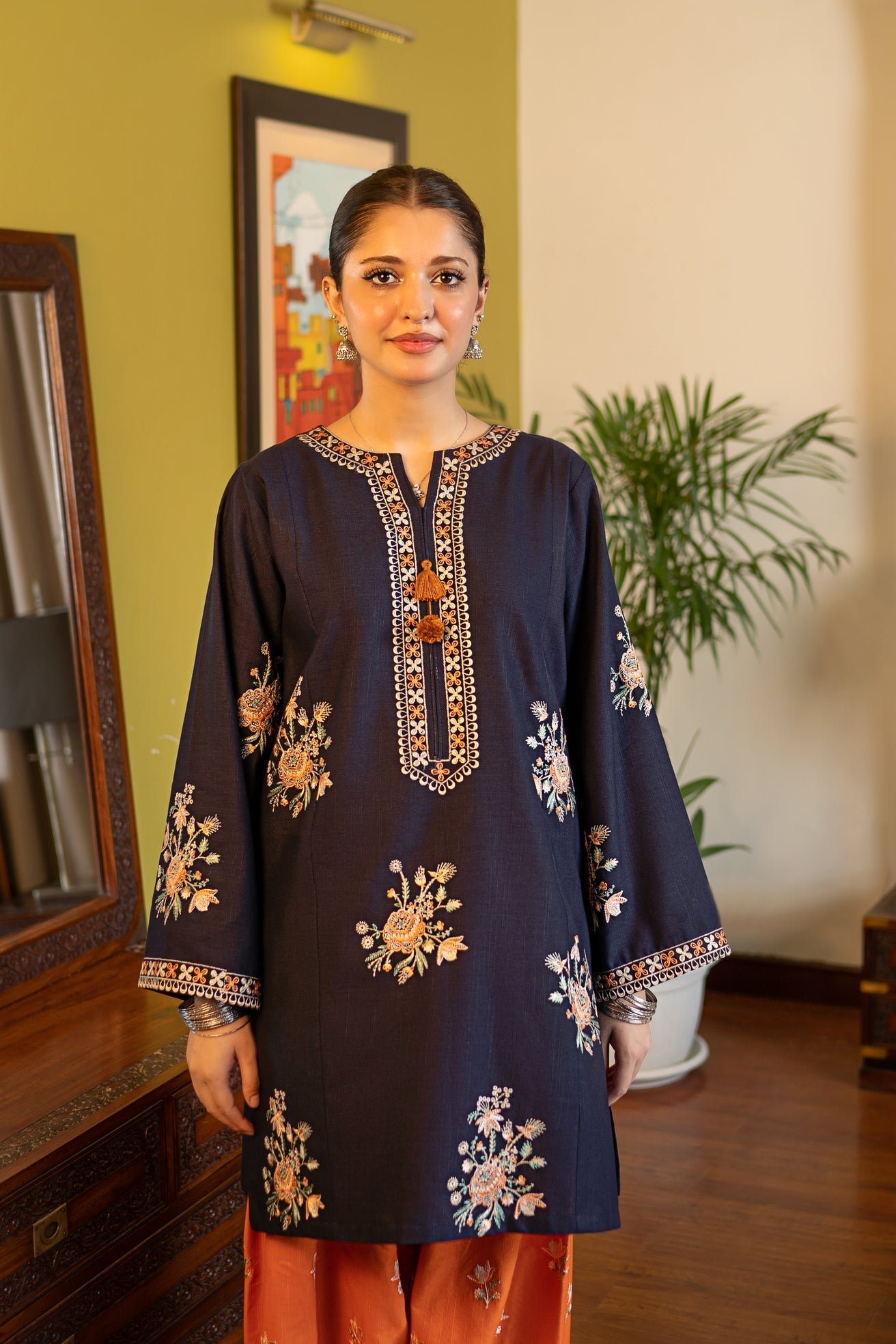 Winter Collection 2 piece unstitched fully embroidered dhanak fabric