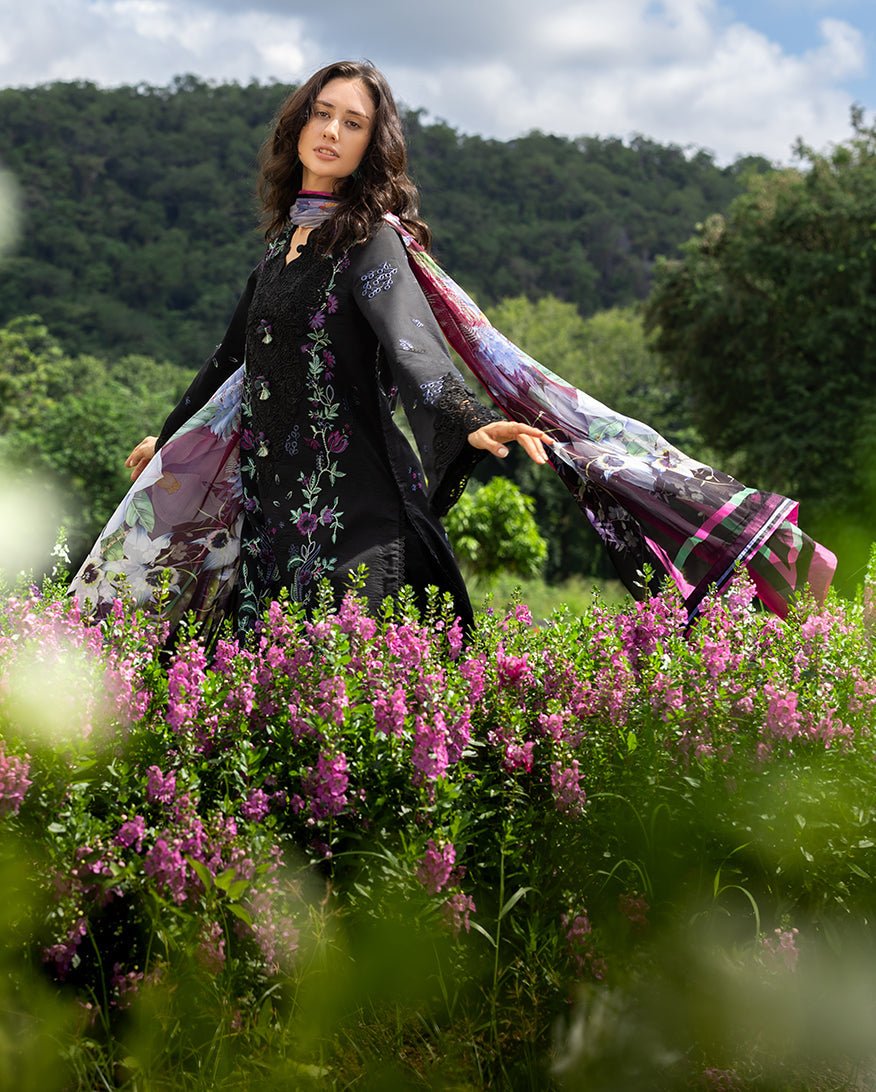 Home 3 piece unstitched embroidered lawn fabric ms 2745