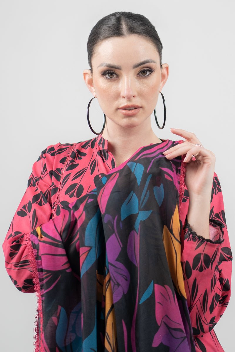 3 piece unstitched digital printed lawn fabric