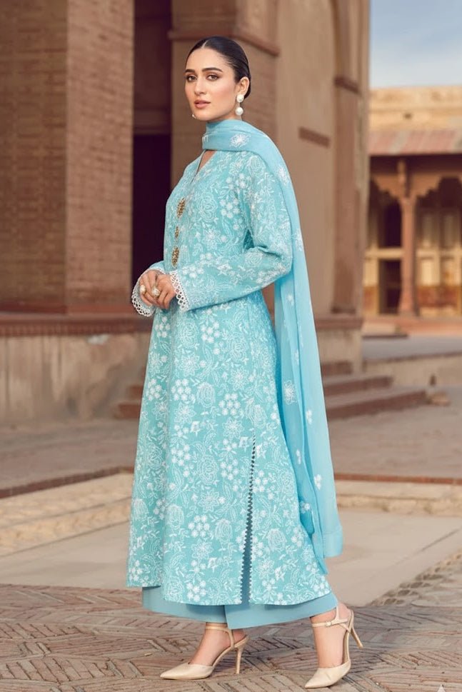 3 piece unstitched fully embroided lawn fabric br 08