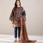 3 Piece - Digital Printed Linen Suit With Linen Dupatta