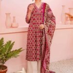 3 Piece - Unstitched Digital Printed Lawn Suit (Lawn Dupatta)