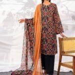 3 Piece - Unstitched Airjet Lawn Suit (Lawn Dupatta)