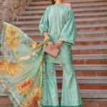 3 Pc Unstitched Embroided Lawn Suit(Digital Printed Silk Dupatta)