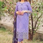 3 Piece - Unstitched Fully Embroided Lawn Fabric With Silk Dupatta MS-04