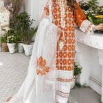 3 Piece - Fully Embroided Lawn Suit With Organza Dupatta