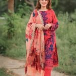 3 Pc Fully Embroided Lawn Suit (Digital Printed Silk Dupataa)