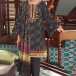 3 Pc Embroided Lawn Suit With Lawn Dupatta