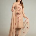 3 Piece - Fully Embroided Lawn Suit With Embroided Bamber Chiffon Dupatta