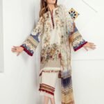 3 Piece - Unstitched digital Printed Lawn Fabric BQ-105